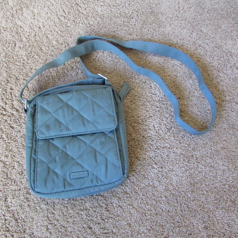 Vera Bradley Small All Day Crossbody Olive Leaf